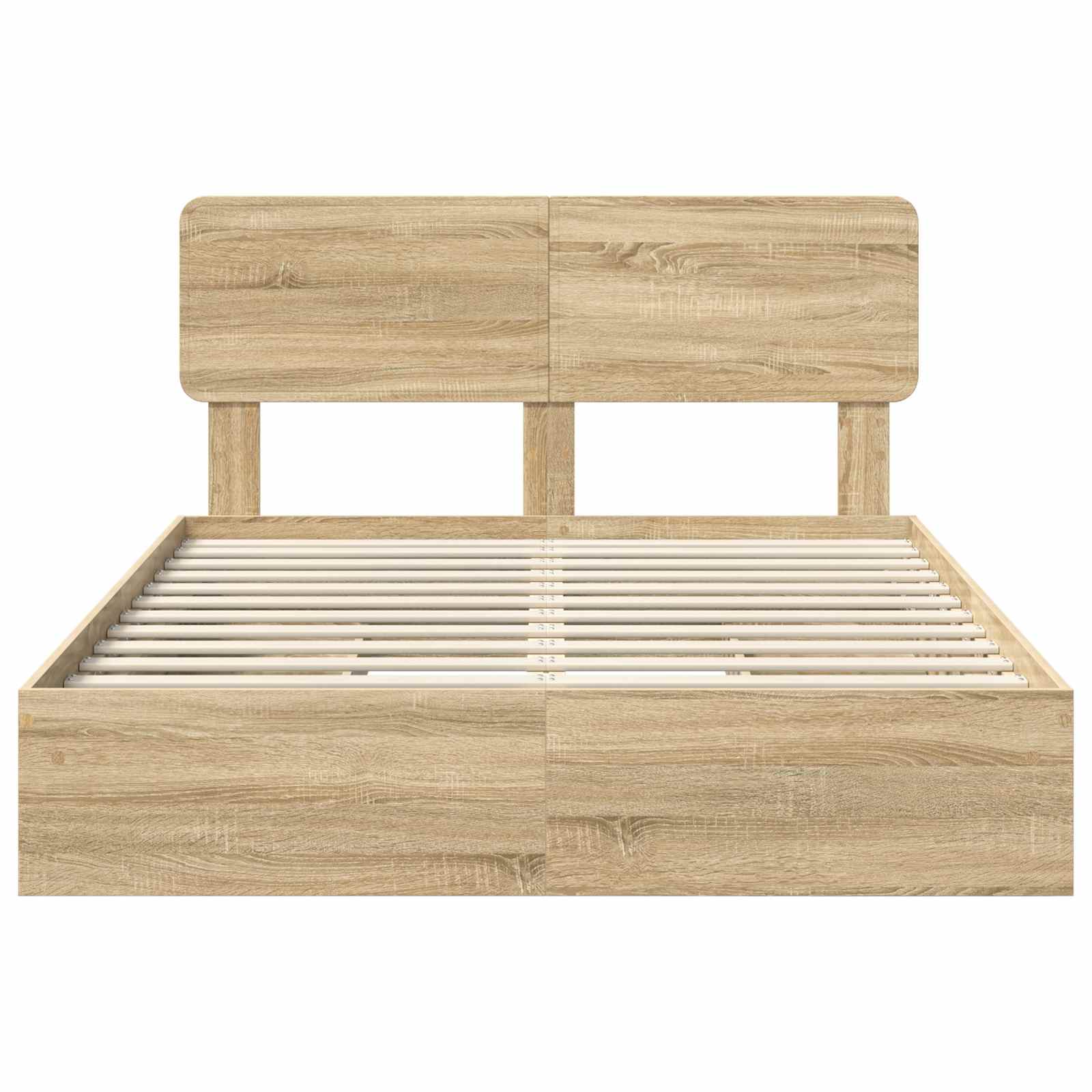 Cama con almacenamiento con cabecera Roble Sonoma 160 x 200 cm