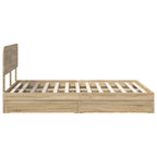 Cama con almacenamiento con cabecera Roble Sonoma 160 x 200 cm