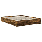 Cama con almacenamiento con cabecera Roble ahumado 160 x 200 cm