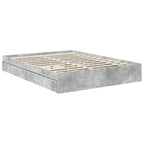 Cama con almacenamiento con cabecera Gris Concreto 150 x 200 cm