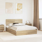 Cama con almacenamiento con cabecera Roble Sonoma 140 x 200 cm