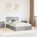 Cama con almacenamiento con cabecera Gris Concreto 135 x 190 cm