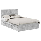 Cama con almacenamiento con cabecera Gris Concreto 135 x 190 cm