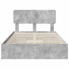 Cama con almacenamiento con cabecera Gris Concreto 135 x 190 cm