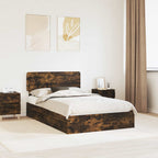 Cama con almacenamiento con cabecera Roble ahumado 135 x 190 cm