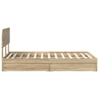 Cama con almacenamiento con cabecera Roble Sonoma 120 x 200 cm