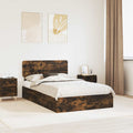 Cama con almacenamiento con cabecera Roble ahumado 120 x 200 cm