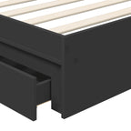 Cama con almacenamiento Negro 100 x 200 cm Madera de ingeniería