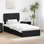 Cama con almacenamiento Negro 100 x 200 cm Madera de ingeniería