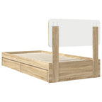 Cama con almacenamiento con cabecera Roble Sonoma 100 x 200 cm