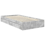 Cama con almacenamiento con cabecera Gris Concreto 90 x 200 cm