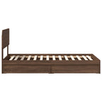 Cama con almacenamiento con cabecera Roble Marrón 100 x 200 cm