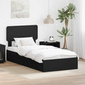 Cama con almacenamiento Negro 90 x 190 cm Madera de ingeniería