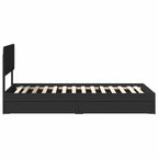 Cama con almacenamiento Negro 90 x 190 cm Madera de ingeniería