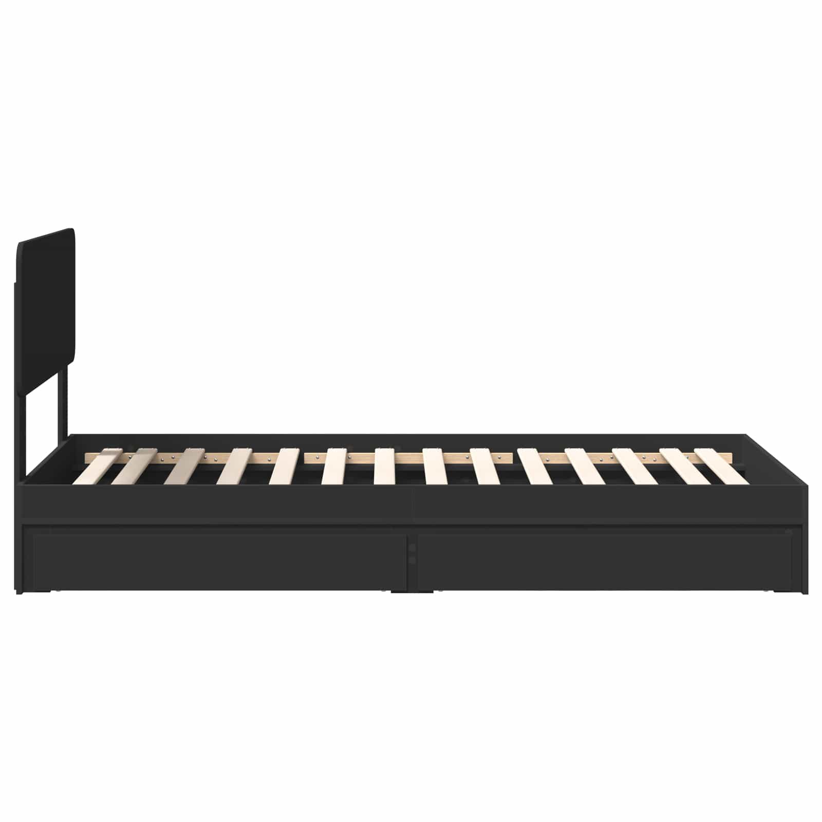 Cama con almacenamiento Negro 90 x 190 cm Madera de ingeniería