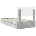Cama con almacenamiento con cabecera Gris Concreto 90 x 190 cm
