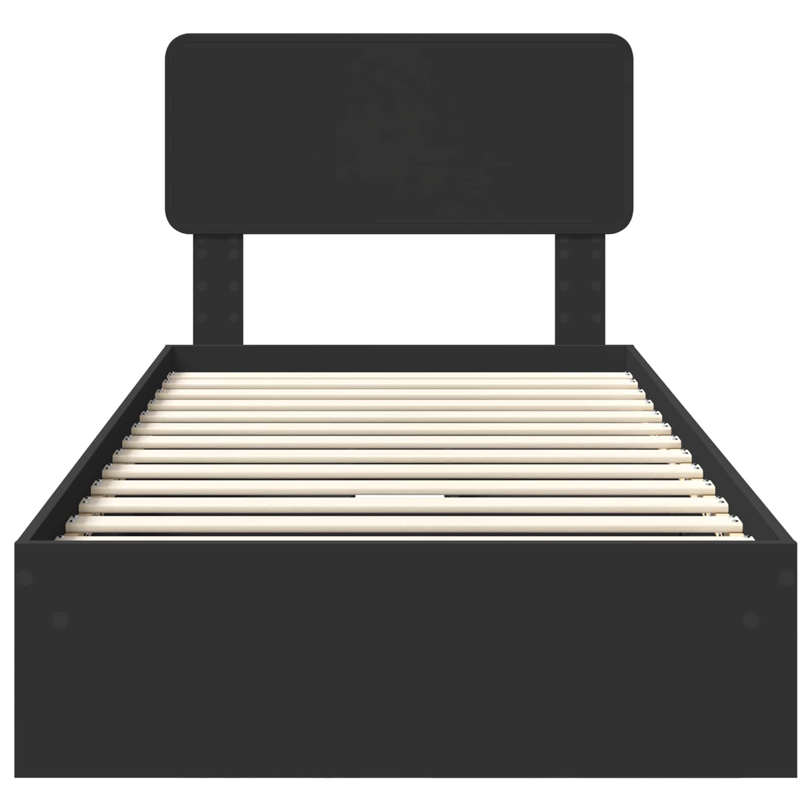 Cama con almacenamiento Negro 75 x 190 cm Madera de ingeniería