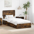 Cama con almacenamiento con cabecera Roble ahumado 75 x 190 cm