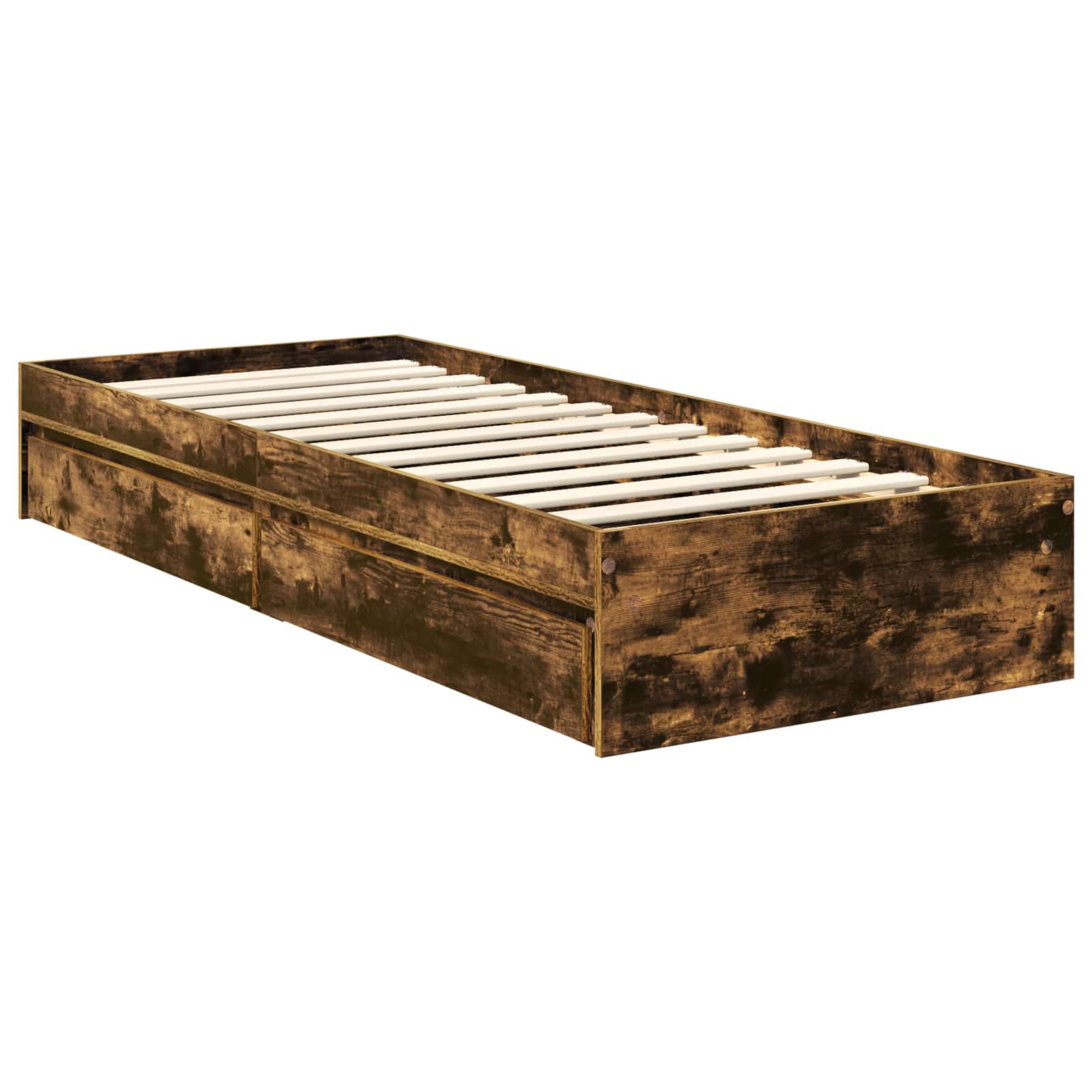 Cama con almacenamiento con cabecera Roble ahumado 75 x 190 cm