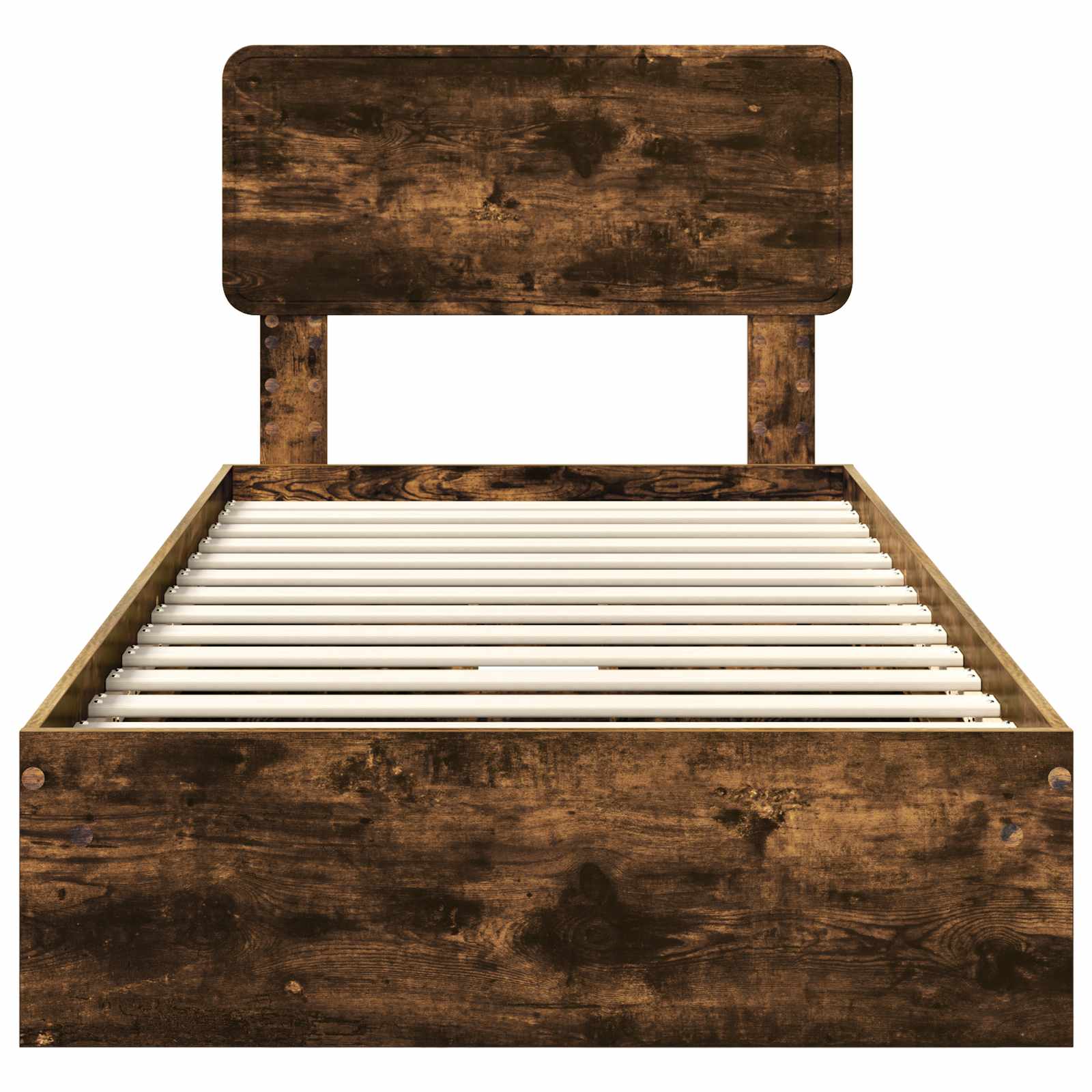 Cama con almacenamiento con cabecera Roble ahumado 75 x 190 cm