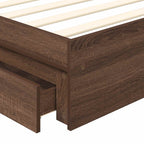 Cama con almacenamiento con cabecera Roble Marrón 75 x 190 cm