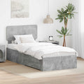 Estructura de cama con cabecera Gris Concreto 100 x 200 cm