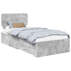 Estructura de cama con cabecera Gris Concreto 100 x 200 cm