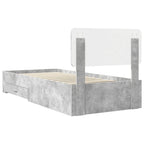 Estructura de cama con cabecera Gris Concreto 100 x 200 cm