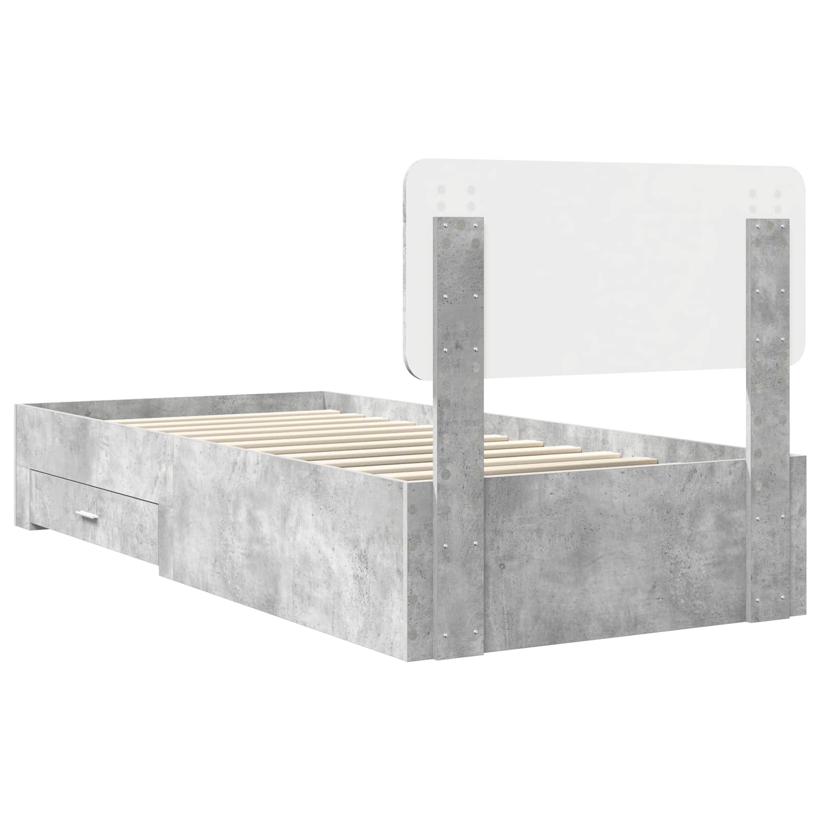 Estructura de cama con cabecera Gris Concreto 100 x 200 cm