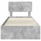 Estructura de cama con cabecera Gris Concreto 100 x 200 cm
