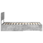 Estructura de cama con cabecera Gris Concreto 100 x 200 cm