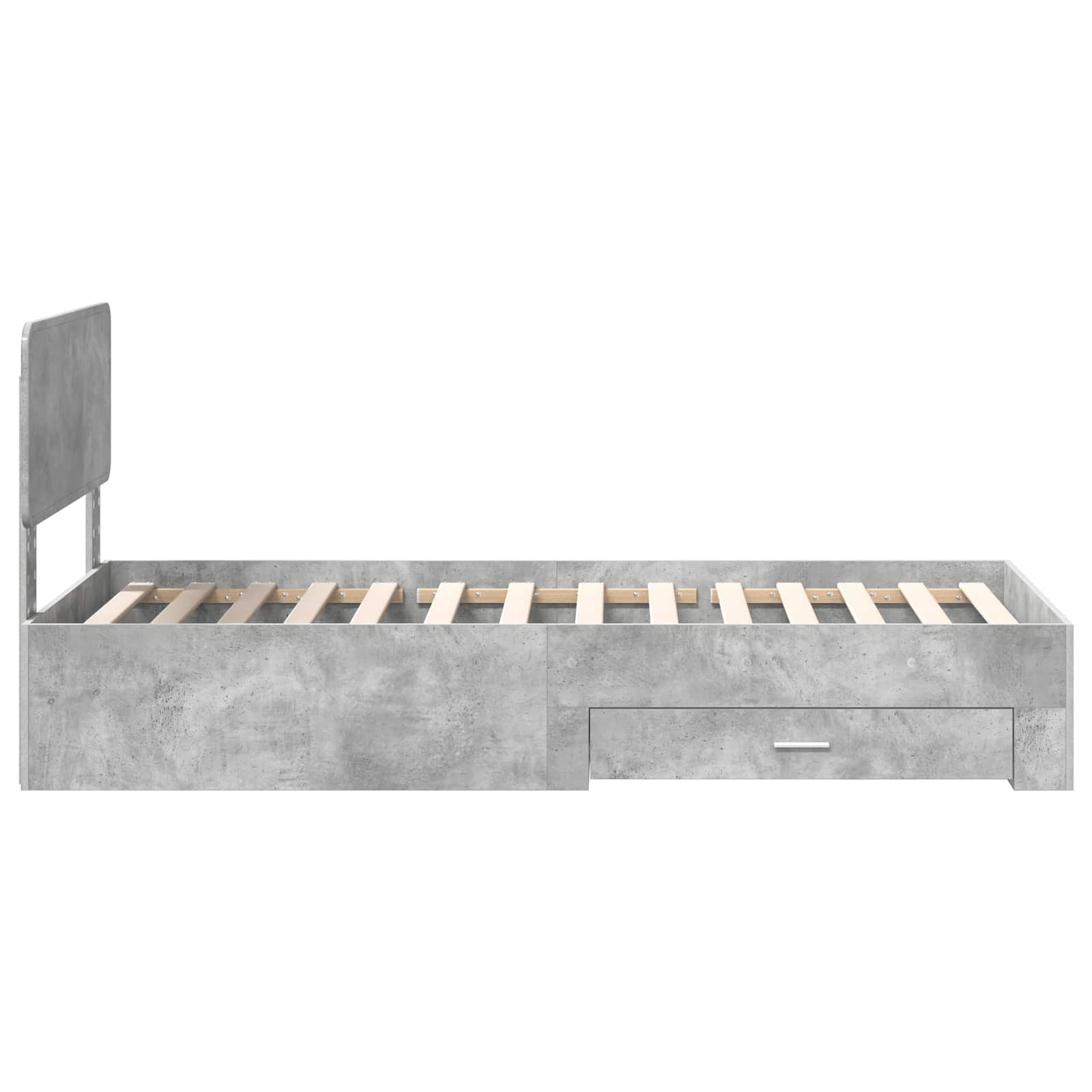 Estructura de cama con cabecera Gris Concreto 100 x 200 cm