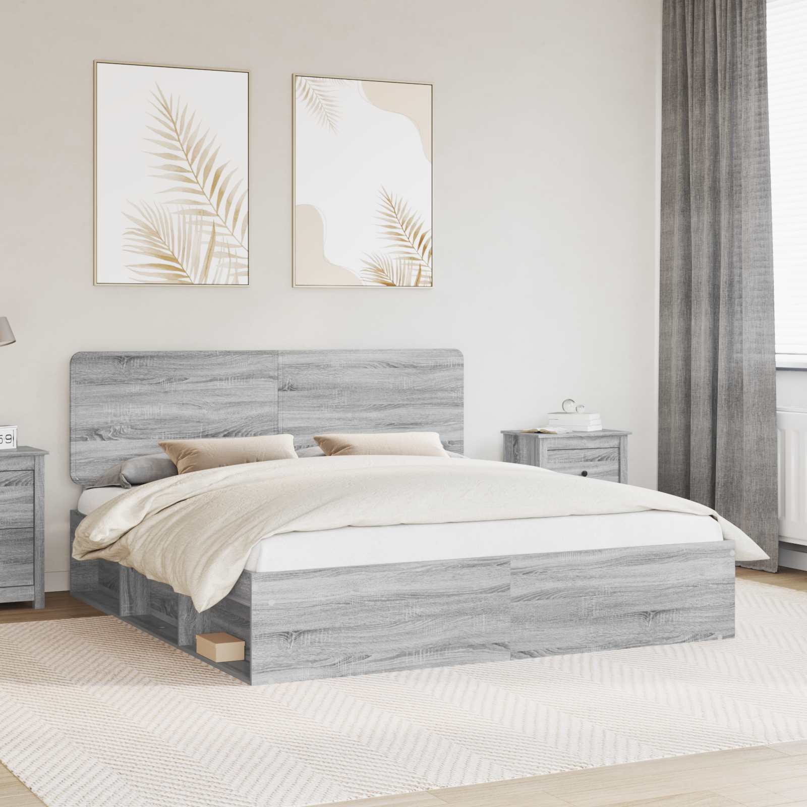Estrutura de cama 100 x 200 cm Madeira de pinho maciço