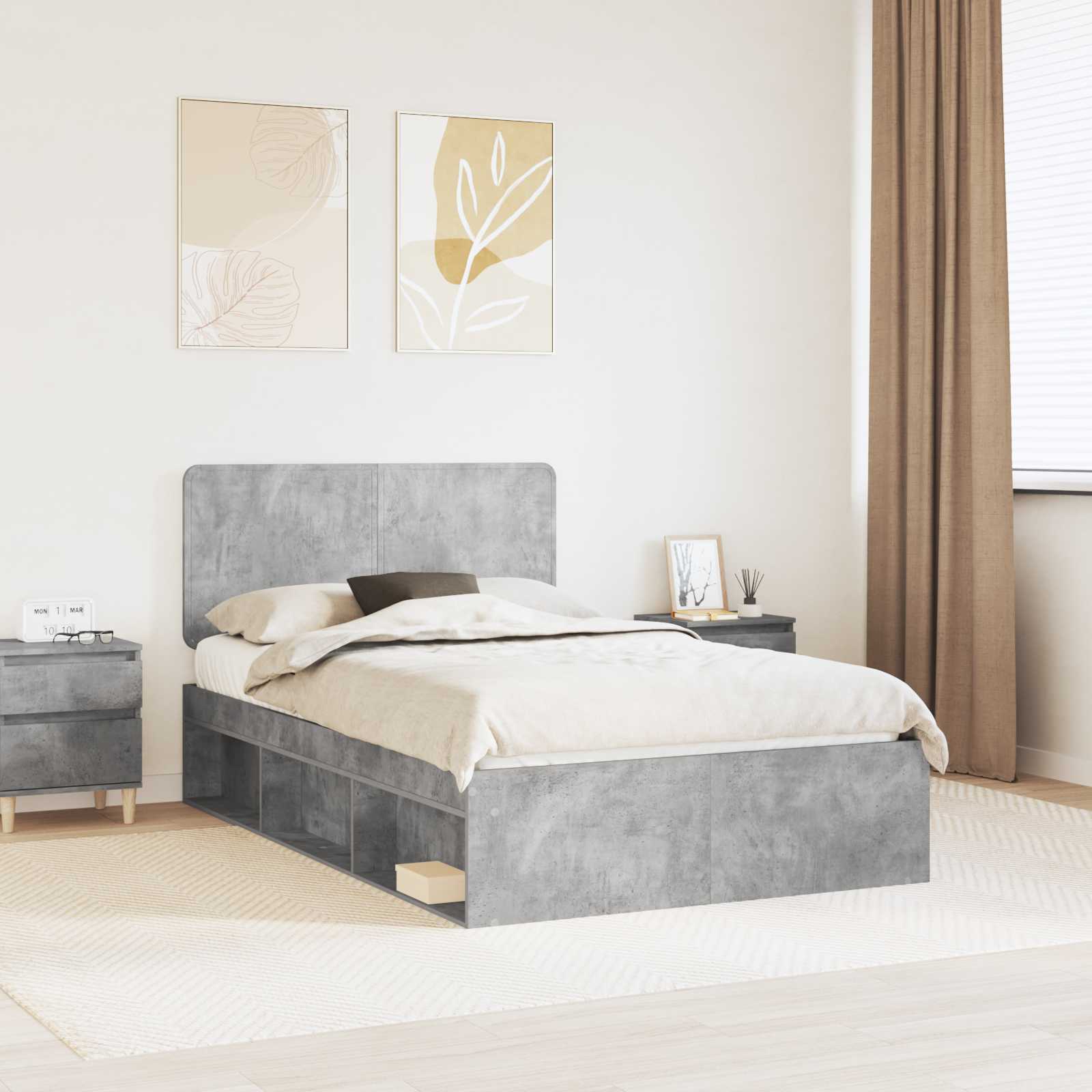 Estrutura de cama 100 x 200 cm Madeira de pinho maciço