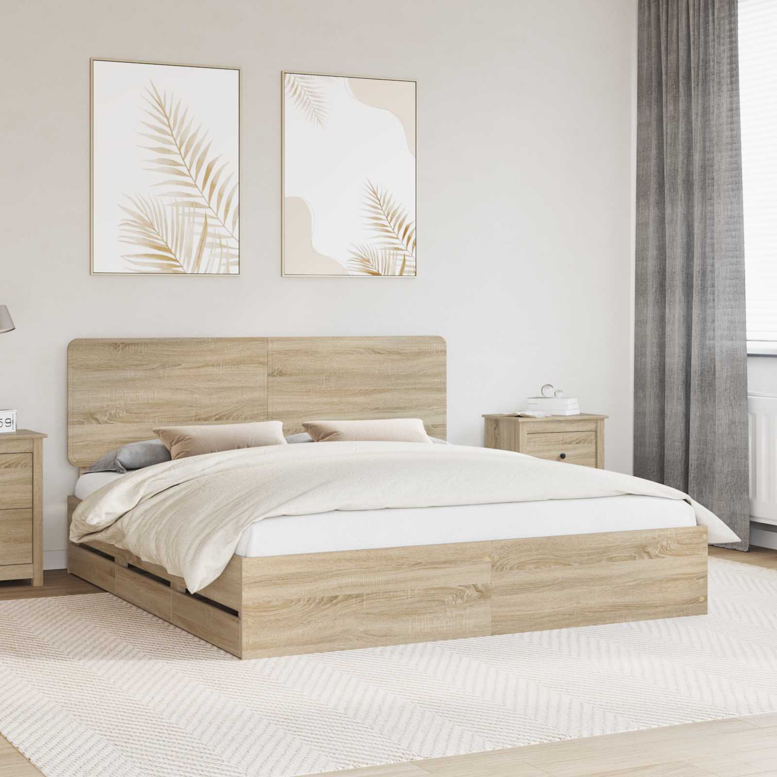 Bed Frame with Drawer 100 x 200 cm Engineered Wood