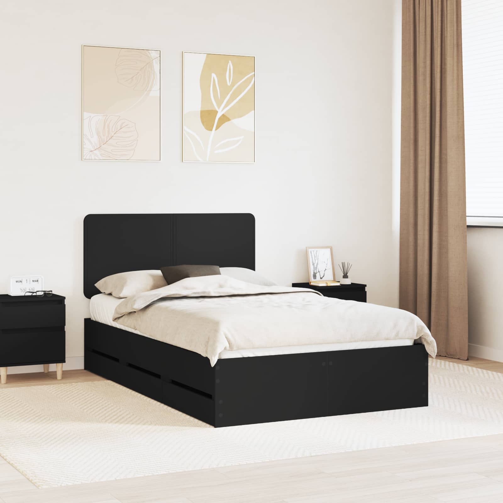 Bed Frame with Drawer 100 x 200 cm Engineered Wood