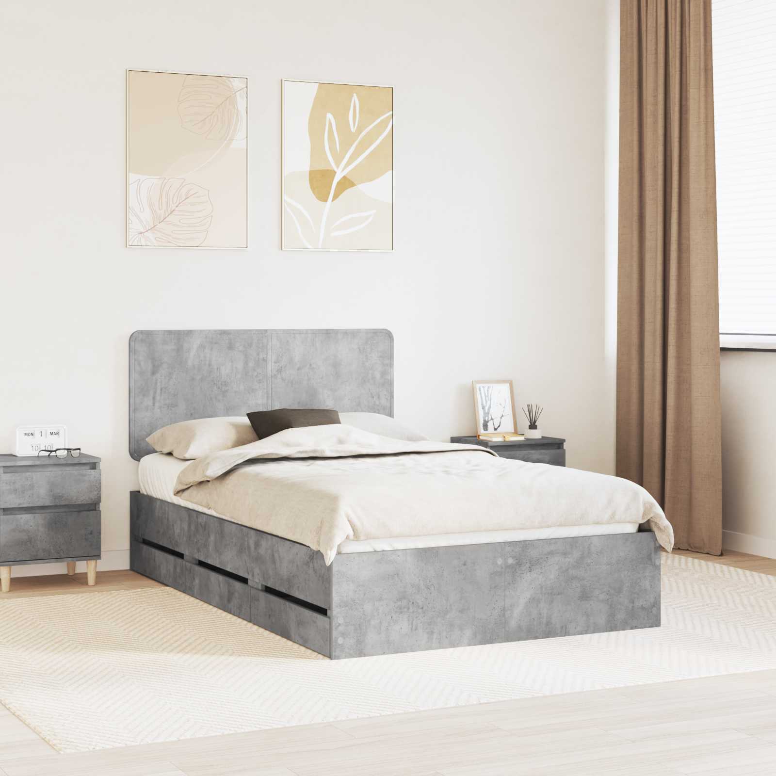 Bed Frame with Drawer 100 x 200 cm Engineered Wood