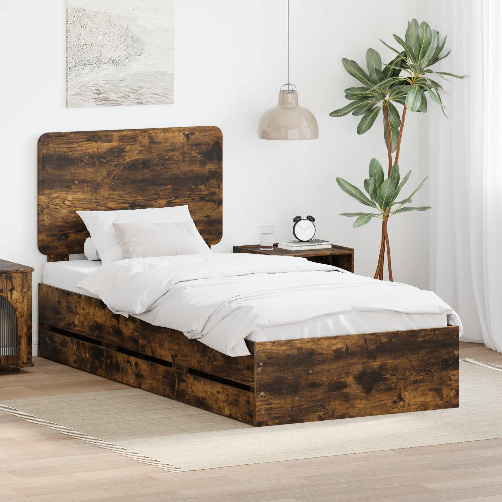 Bed Frame with Drawer 100 x 200 cm Engineered Wood
