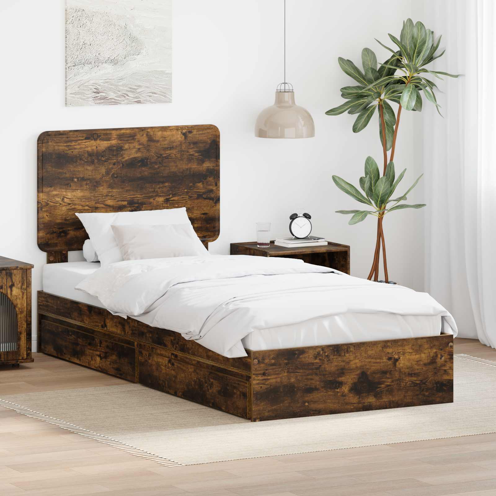 Cama con almacenamiento 140 x 190 cm Madera de ingeniería