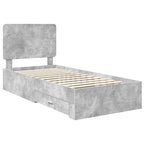 Estructura de cama con cabecera Gris Concreto 100 x 200 cm