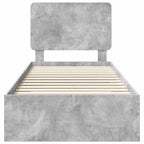 Estructura de cama con cabecera Gris Concreto 100 x 200 cm