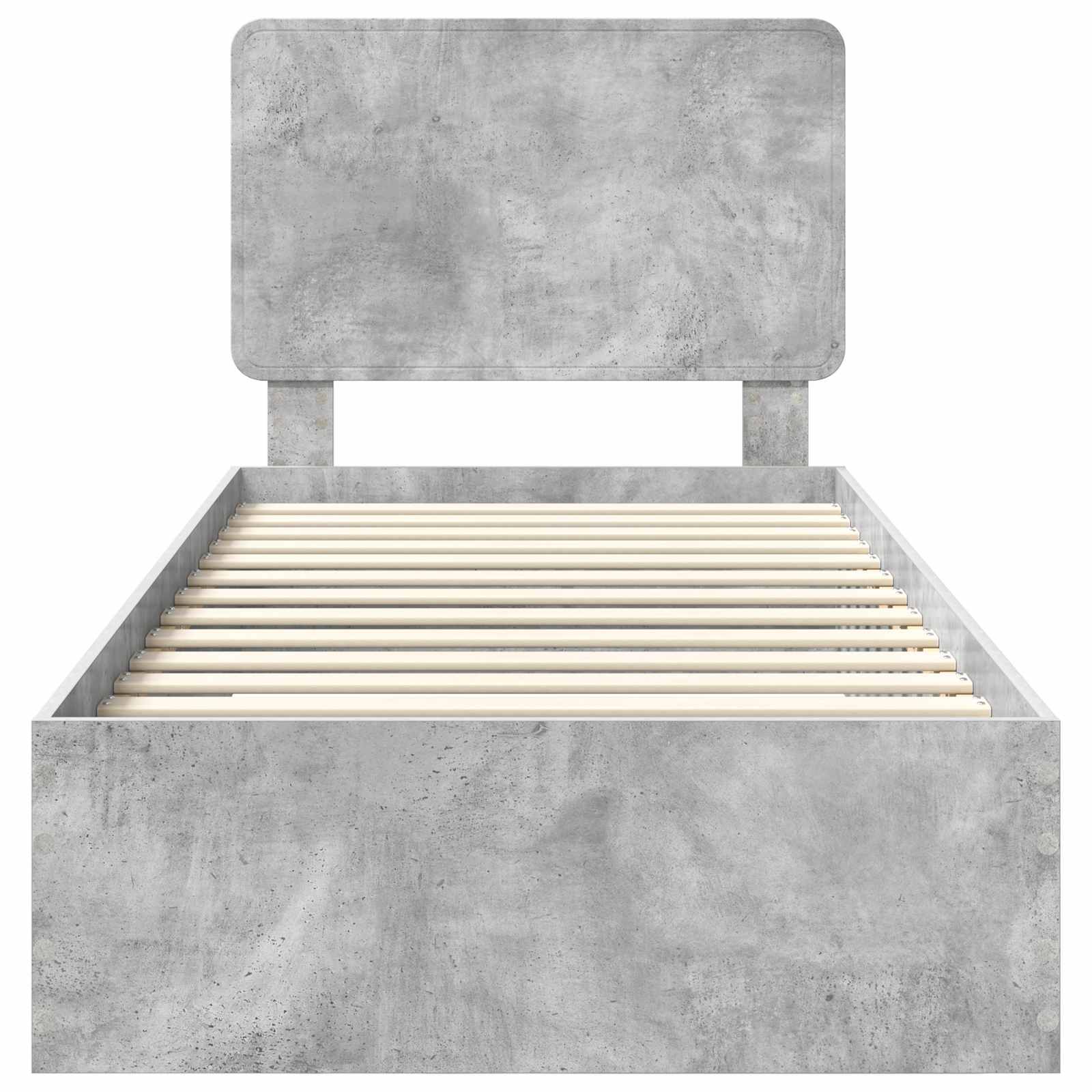 Estructura de cama con cabecera Gris Concreto 100 x 200 cm