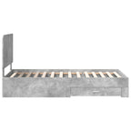 Estructura de cama con cabecera Gris Concreto 100 x 200 cm