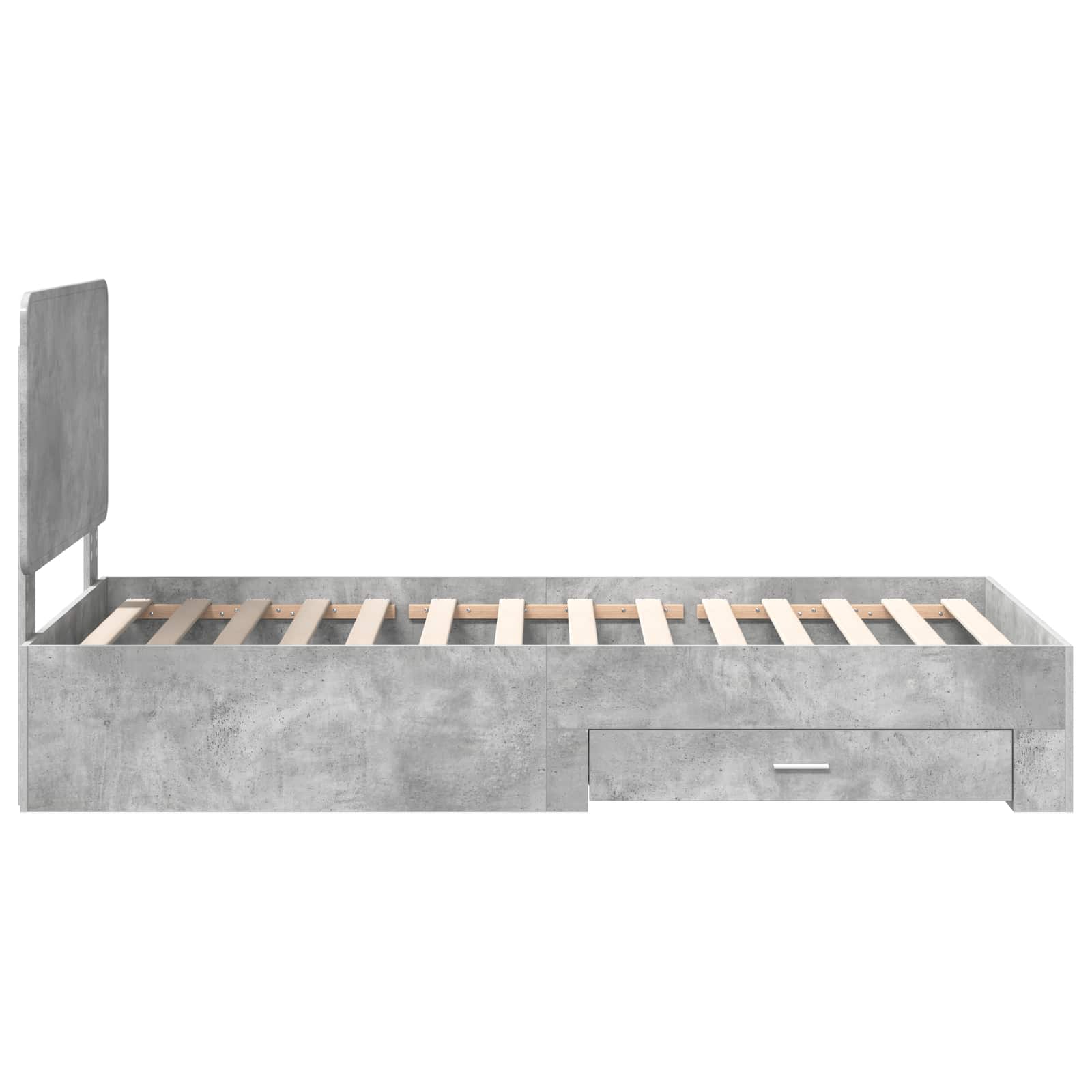 Estructura de cama con cabecera Gris Concreto 100 x 200 cm