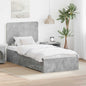 Estructura de cama con cabecera Gris Concreto 100 x 200 cm