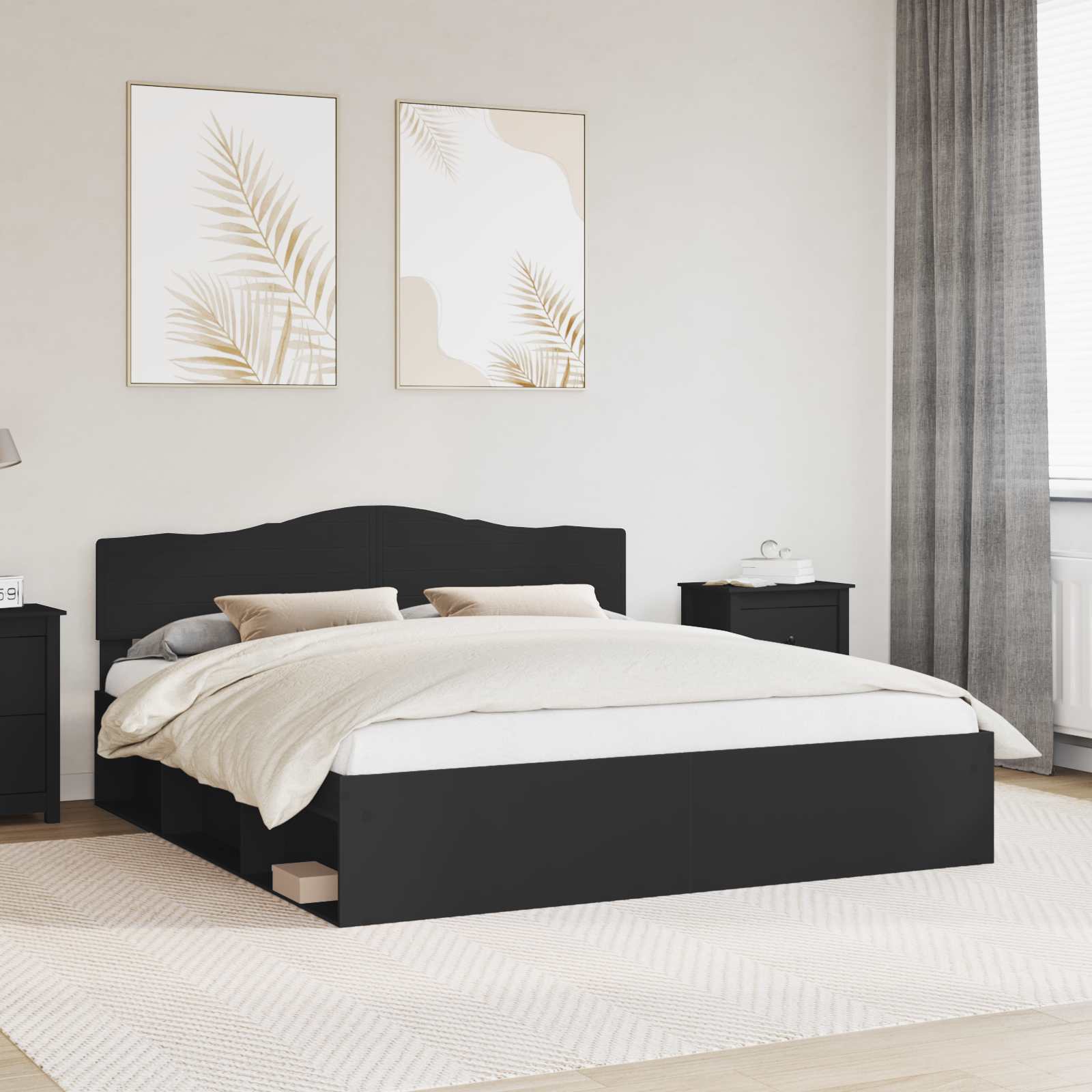 Estrutura de cama 100 x 200 cm Madeira de pinho maciço