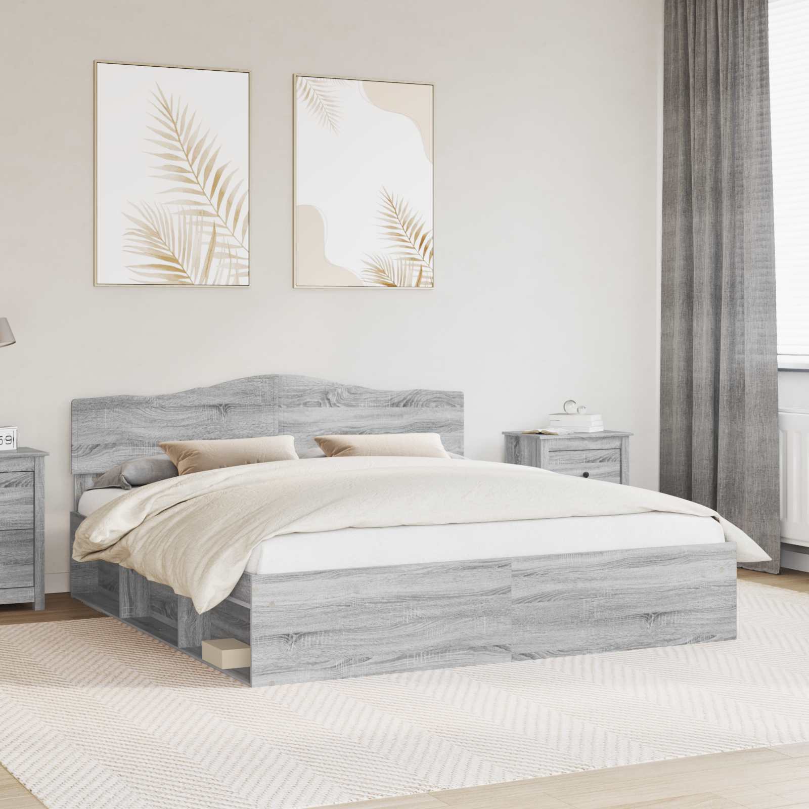 Estrutura de cama 100 x 200 cm Madeira de pinho maciço