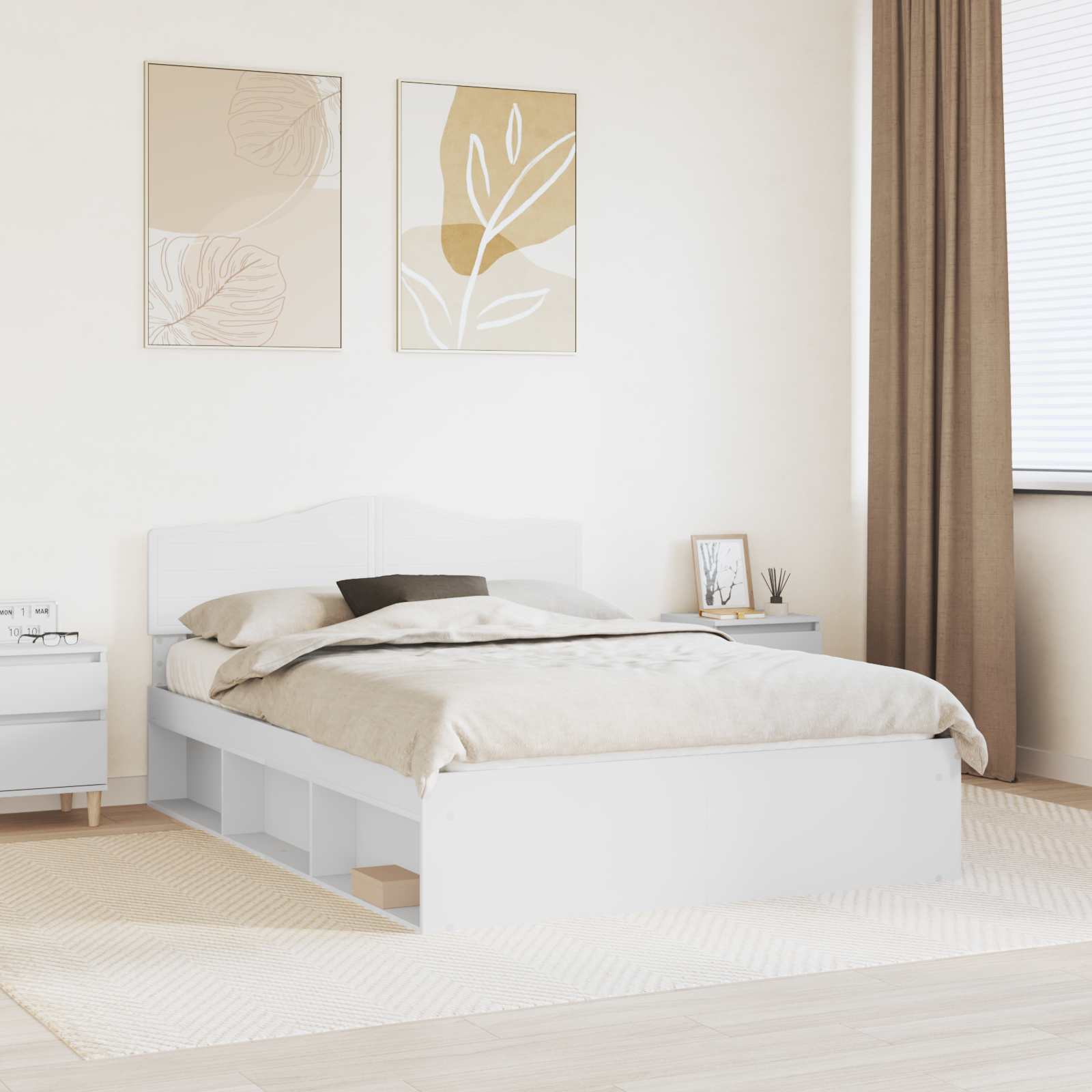 Estrutura de cama 100 x 200 cm Madeira de pinho maciço