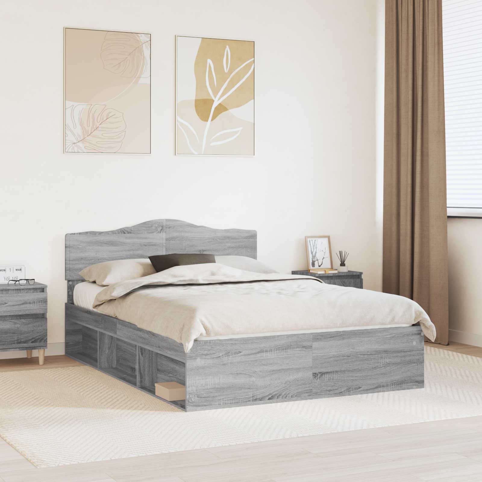Estrutura de cama 100 x 200 cm Madeira de pinho maciço
