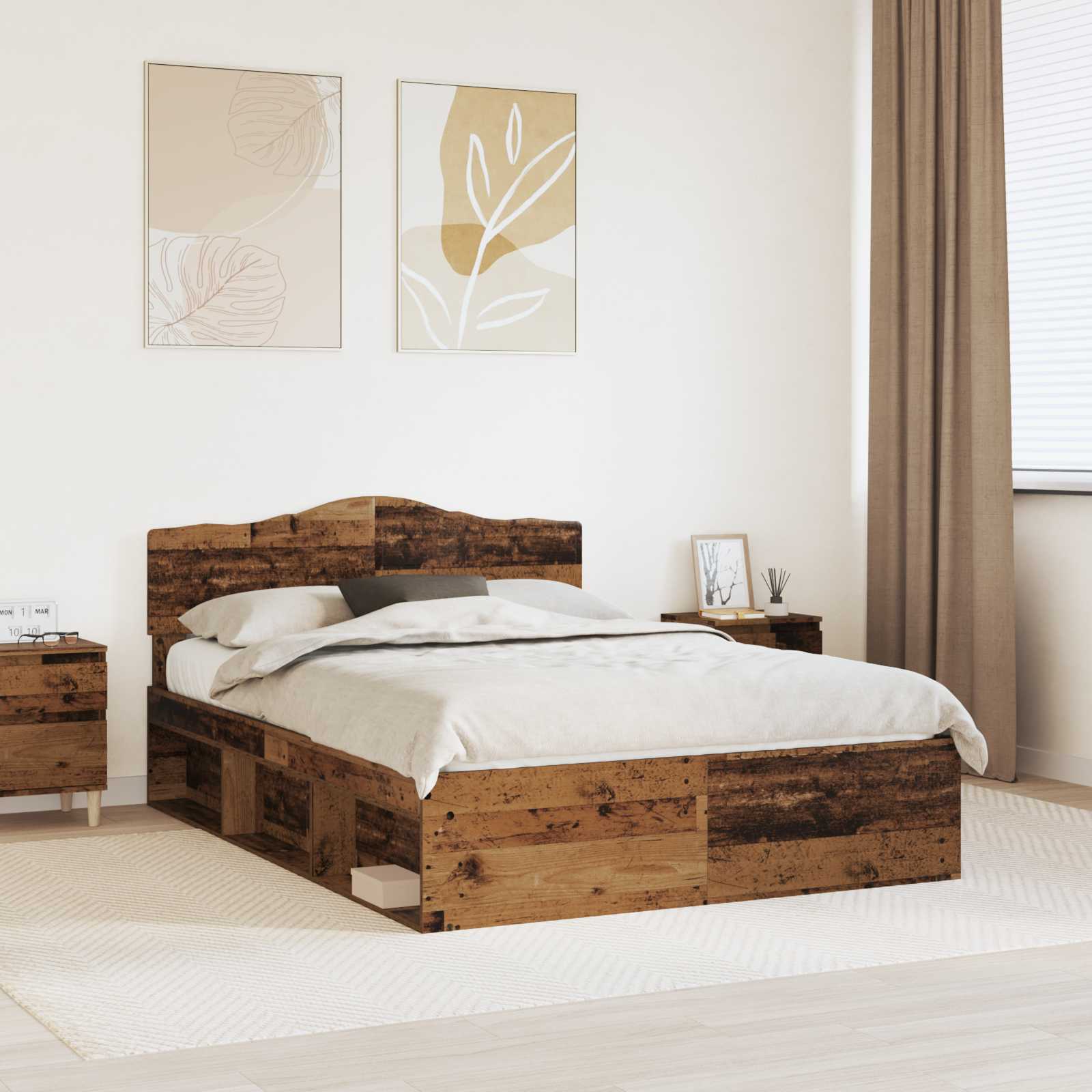 Estrutura de cama 100 x 200 cm Madeira de pinho maciço